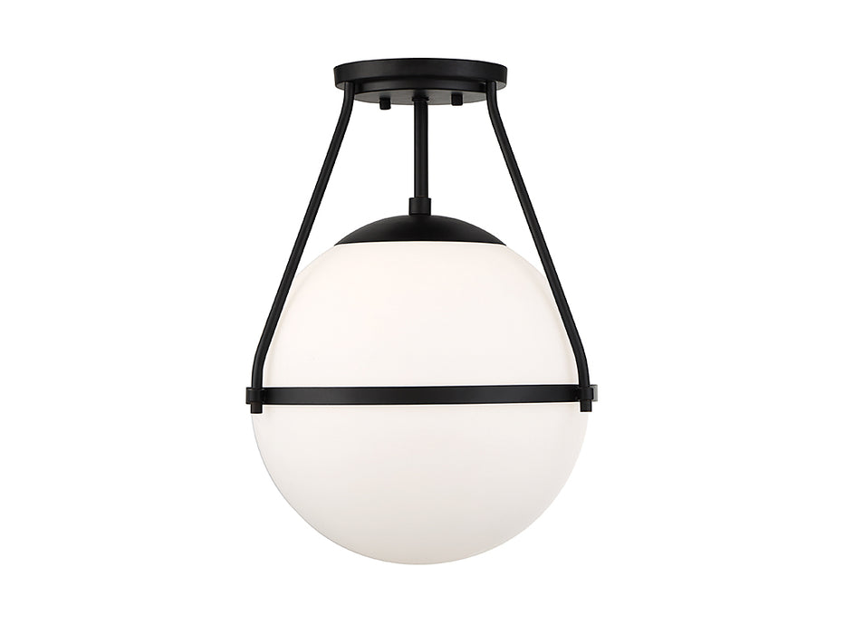 Meridian M60054MBK One Light Semi-Flush Mount, Matte Black