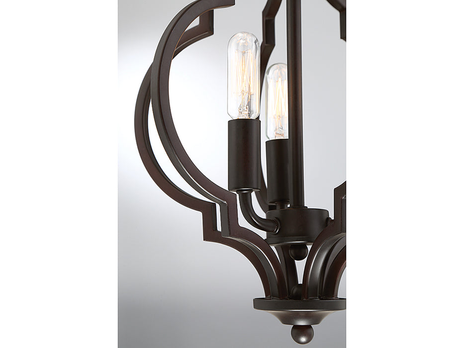 Meridian M60055ORB Three Light Semi-Flush Mount, Oil Rubbed Bronze