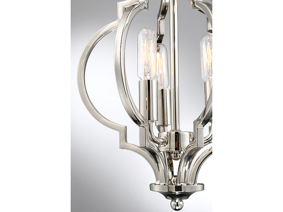 Meridian M60055PN Three Light Semi-Flush Mount, Polished Nickel