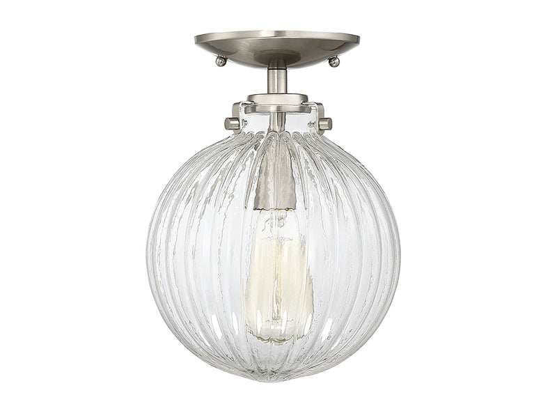 Meridian M60056BN One Light Semi-Flush Mount, Brushed Nickel