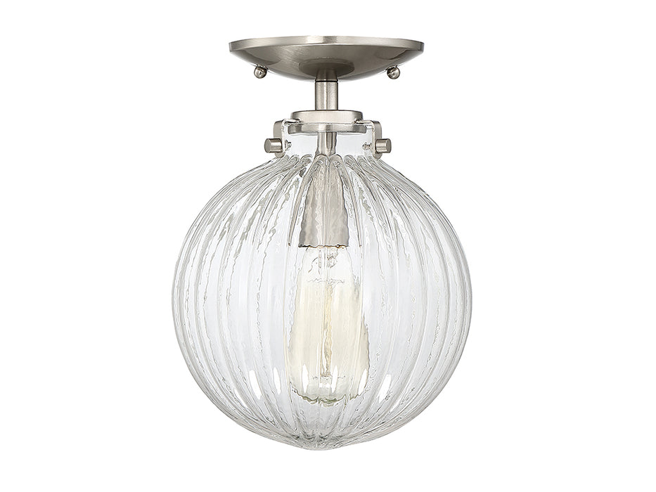 Meridian M60056BN One Light Semi-Flush Mount, Brushed Nickel