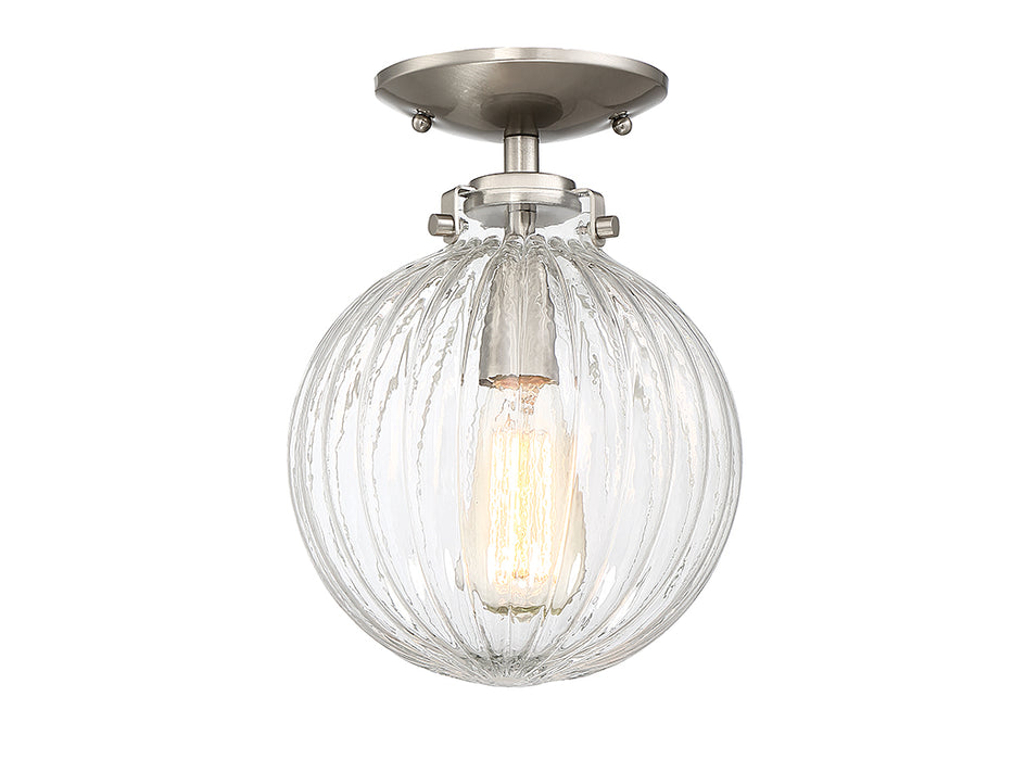 Meridian M60056BN One Light Semi-Flush Mount, Brushed Nickel