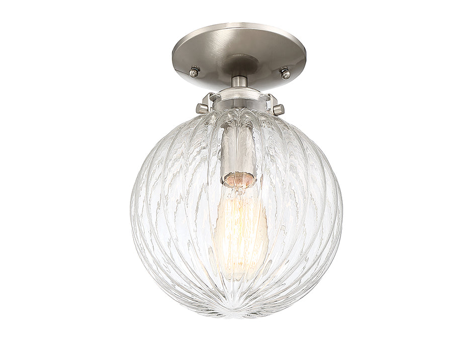 Meridian M60056BN One Light Semi-Flush Mount, Brushed Nickel