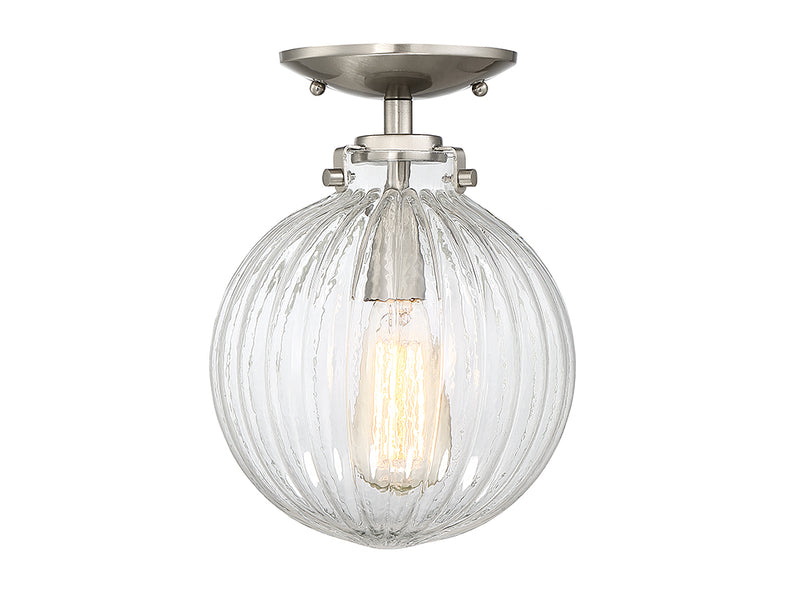 Meridian M60056BN One Light Semi-Flush Mount, Brushed Nickel
