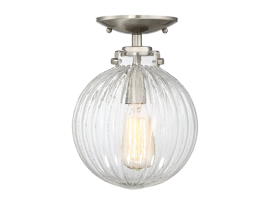 Meridian M60056BN One Light Semi-Flush Mount, Brushed Nickel