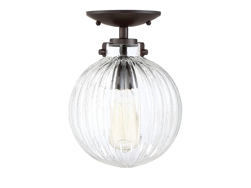 Meridian M60056ORB One Light Semi-Flush Mount, Oil Rubbed Bronze