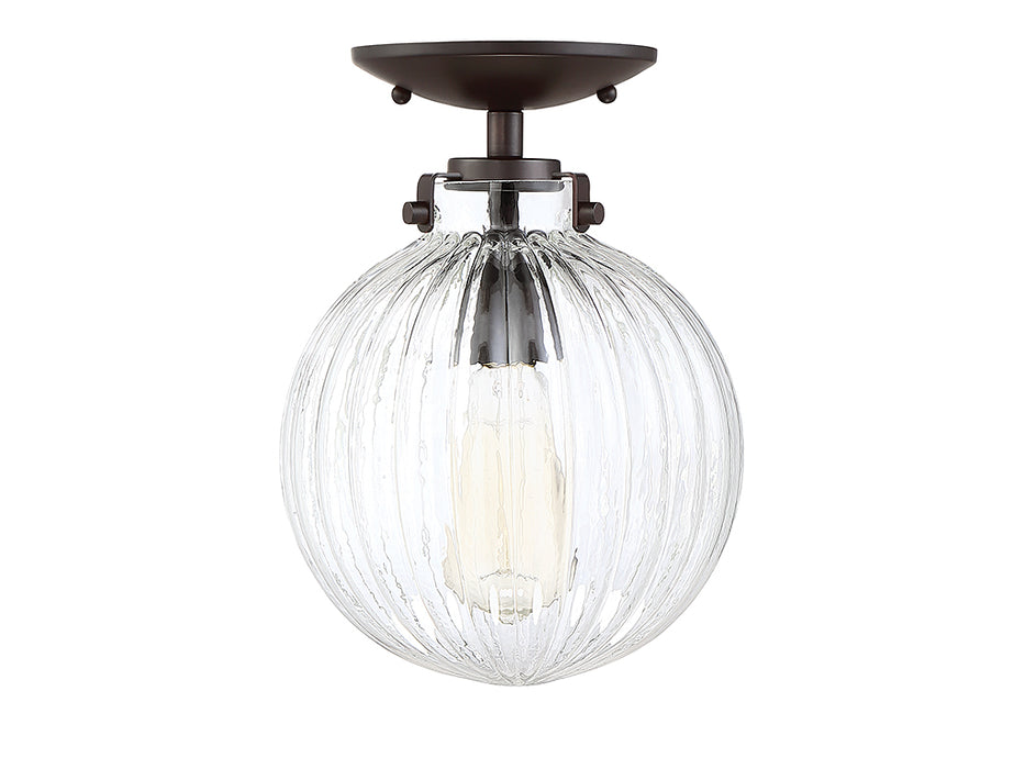 Meridian M60056ORB One Light Semi-Flush Mount, Oil Rubbed Bronze