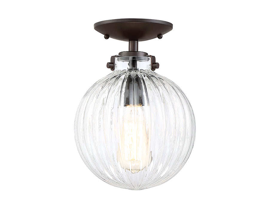 Meridian M60056ORB One Light Semi-Flush Mount, Oil Rubbed Bronze
