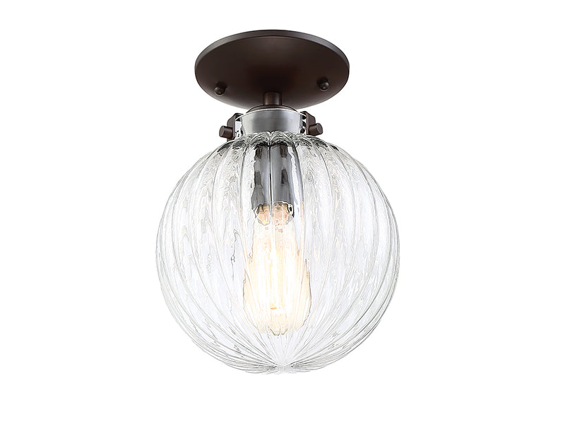 Meridian M60056ORB One Light Semi-Flush Mount, Oil Rubbed Bronze