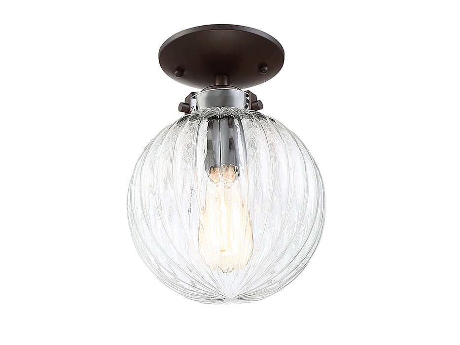 Meridian M60056ORB One Light Semi-Flush Mount, Oil Rubbed Bronze