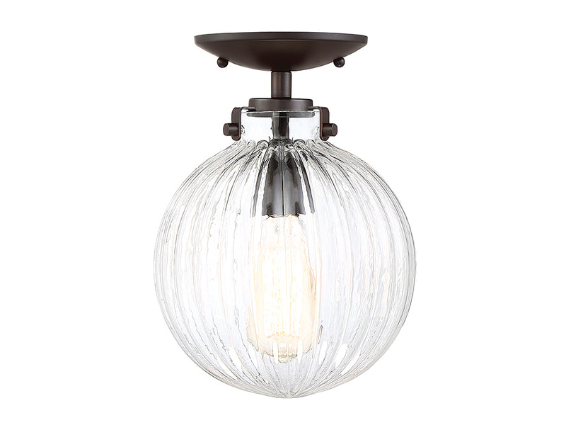 Meridian M60056ORB One Light Semi-Flush Mount, Oil Rubbed Bronze