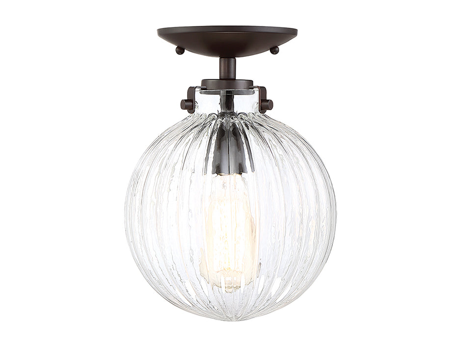 Meridian M60056ORB One Light Semi-Flush Mount, Oil Rubbed Bronze