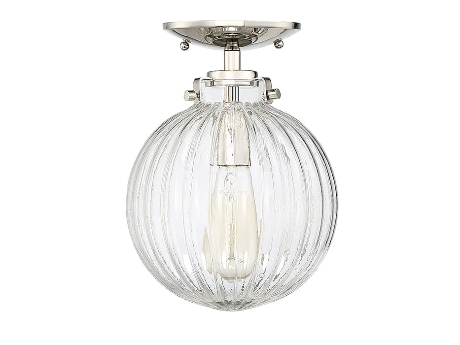 Meridian M60056PN One Light Semi-Flush Mount, Polished Nickel