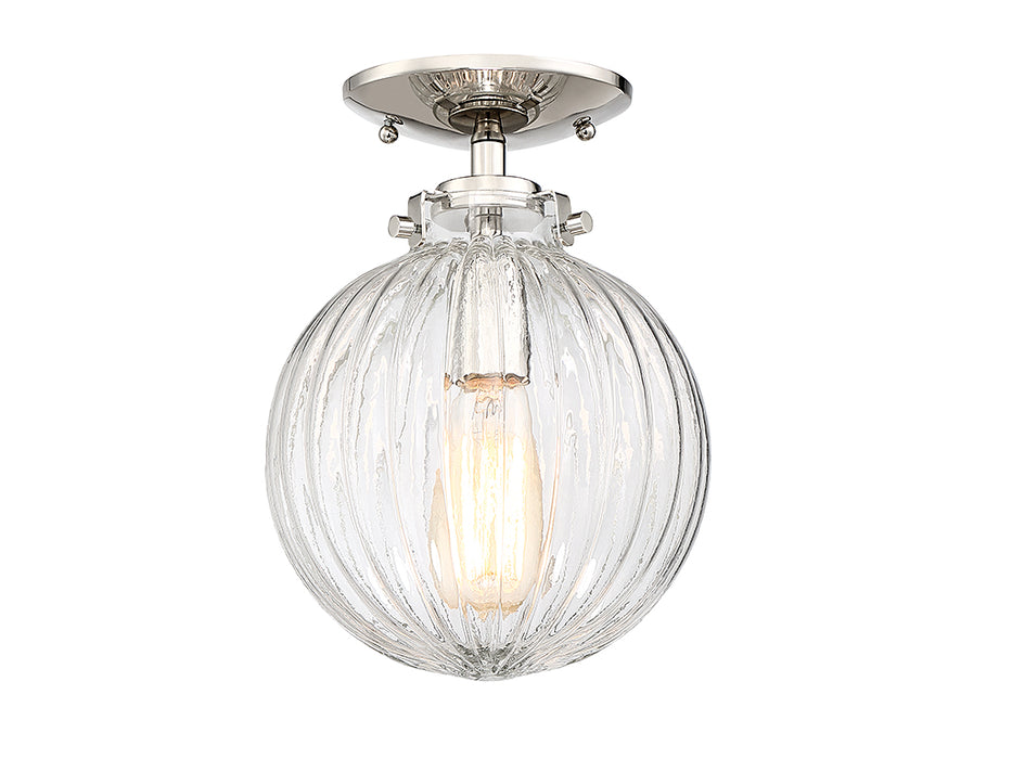 Meridian M60056PN One Light Semi-Flush Mount, Polished Nickel