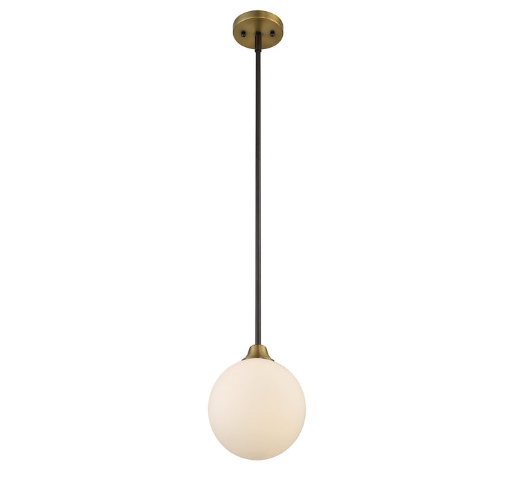Meridian M70005-79 One Light Mini Pendant, Oil Rubbed Bronze with Natural Brass