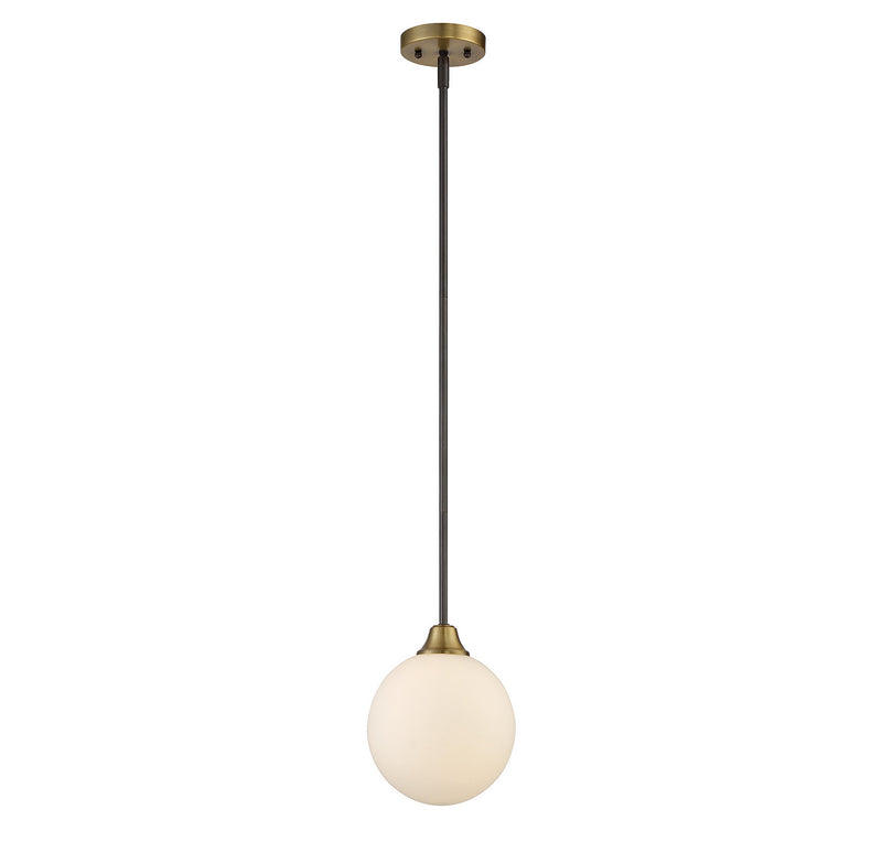 Meridian M70005-79 One Light Mini Pendant, Oil Rubbed Bronze with Natural Brass