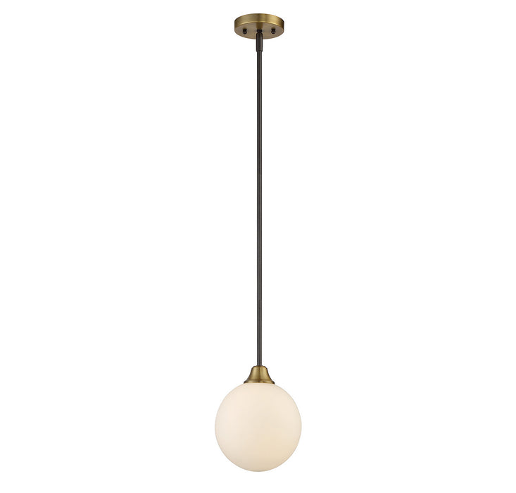 Meridian M70005-79 One Light Mini Pendant, Oil Rubbed Bronze with Natural Brass