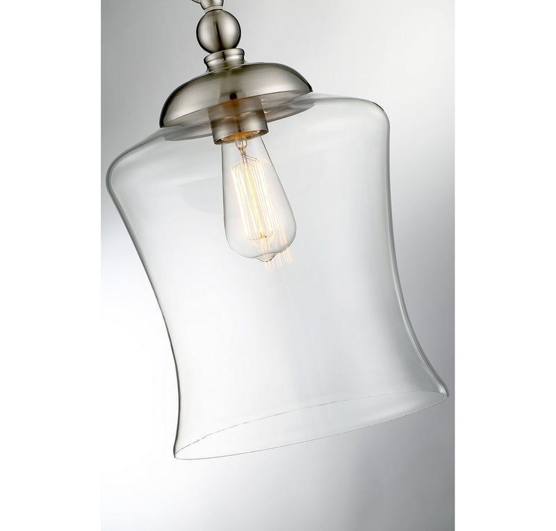 Meridian M70019BN One Light Mini Pendant, Brushed Nickel