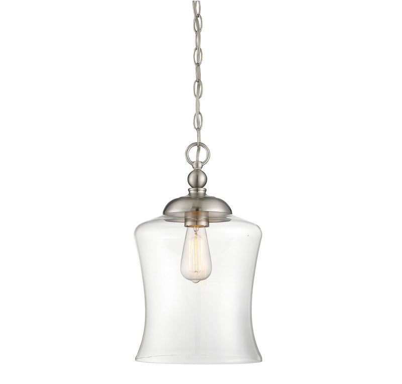Meridian M70019BN One Light Mini Pendant, Brushed Nickel