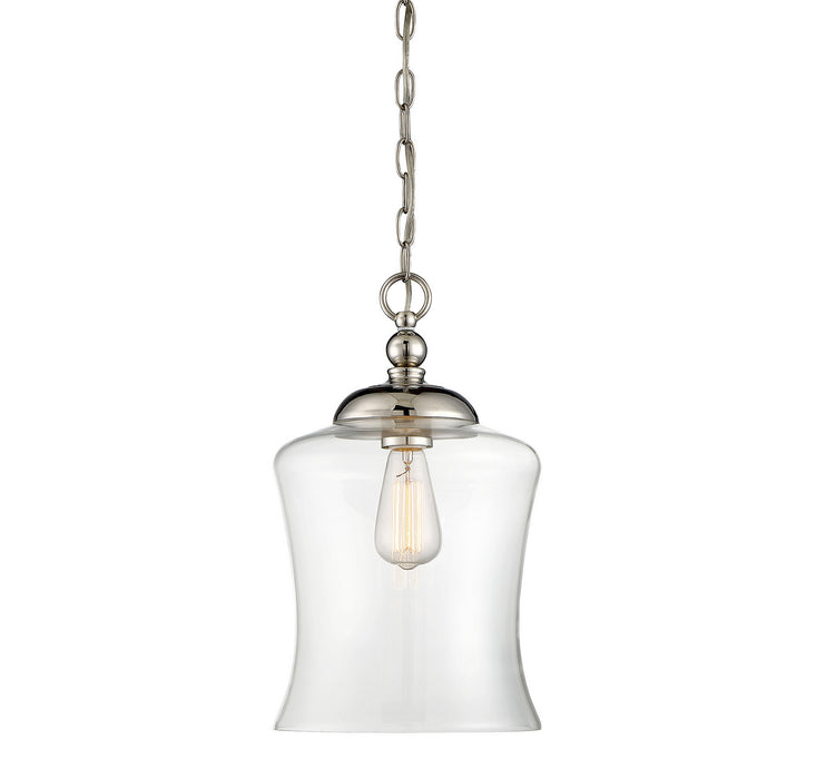 Meridian M70019PN One Light Mini Pendant, Polished Nickel