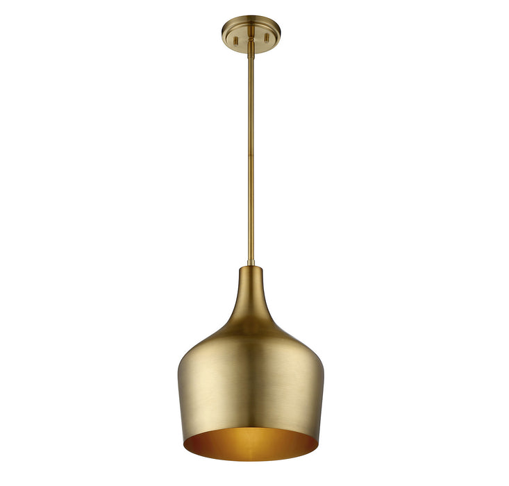 Meridian M70020NB One Light Pendant, Natural Brass
