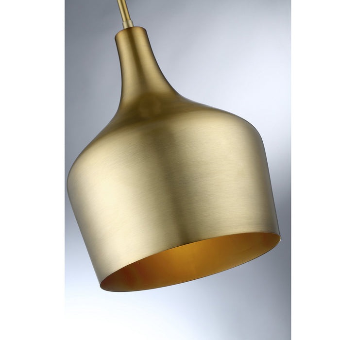 Meridian M70020NB One Light Pendant, Natural Brass