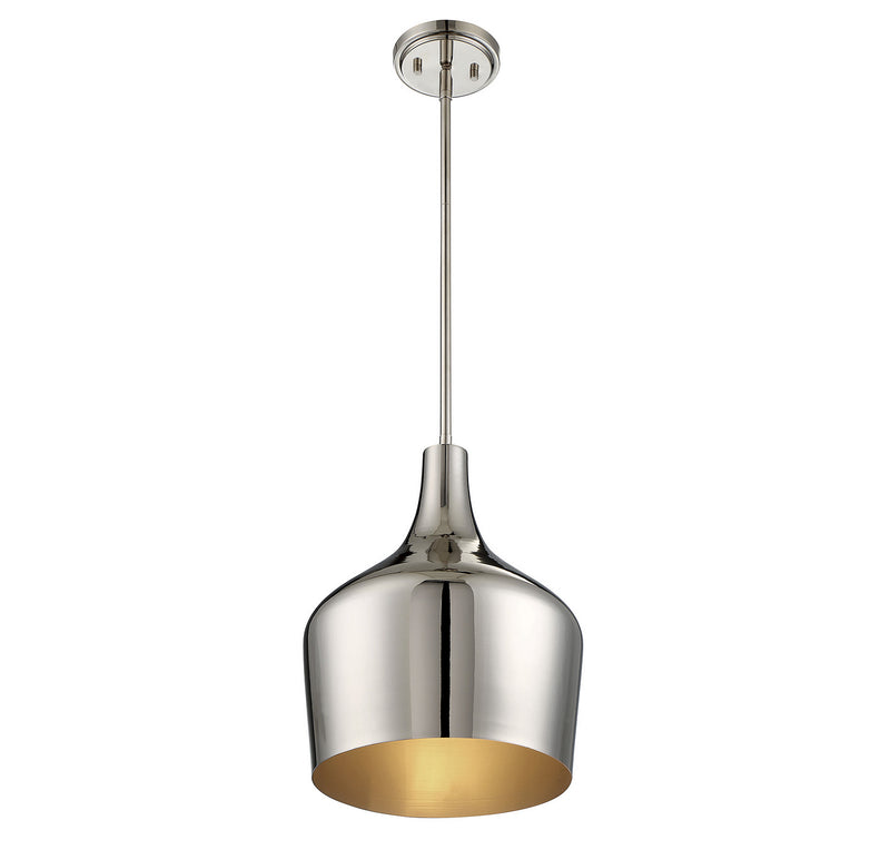 Meridian M70020PN One Light Pendant, Polished Nickel