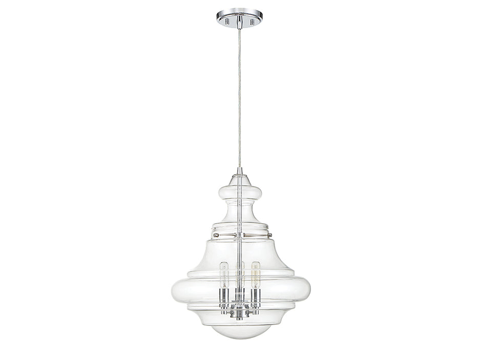 Meridian M70058CH Three Light Pendant, Chrome