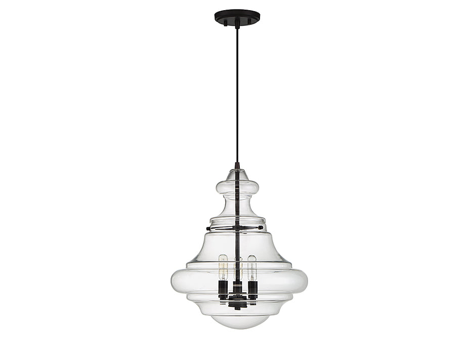 Meridian M70058ORB Three Light Pendant, Oil Rubbed Bronze