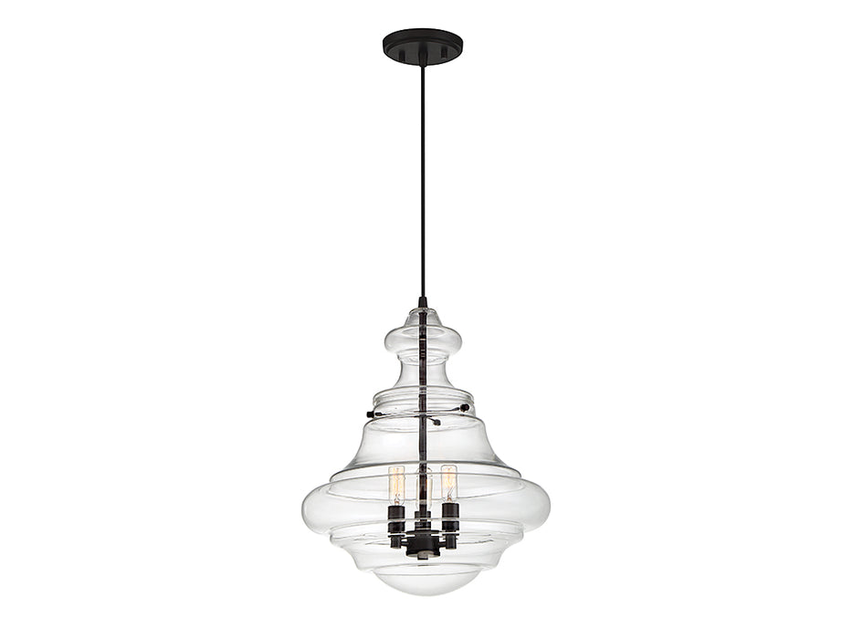 Meridian M70058ORB Three Light Pendant, Oil Rubbed Bronze