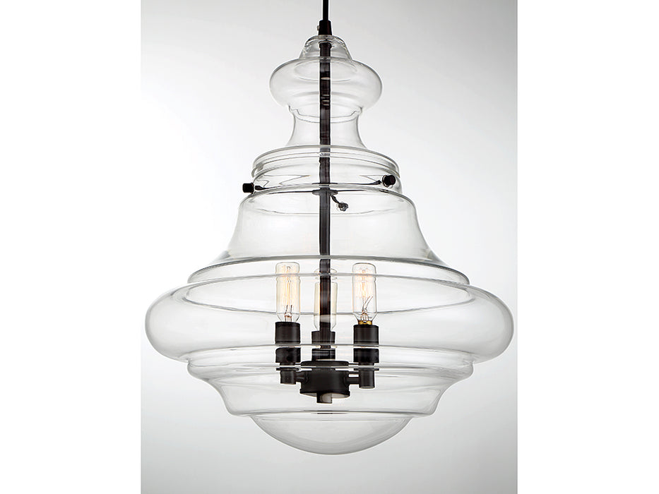 Meridian M70058ORB Three Light Pendant, Oil Rubbed Bronze