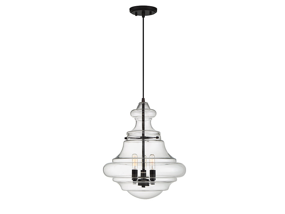 Meridian M70058ORB Three Light Pendant, Oil Rubbed Bronze