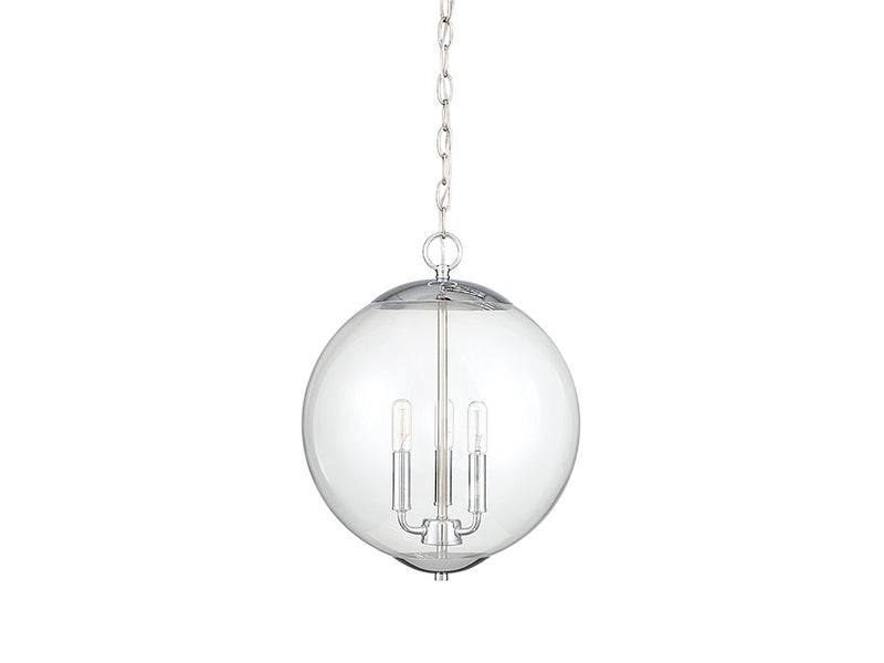 Meridian M70060CH Three Light Pendant, Chrome