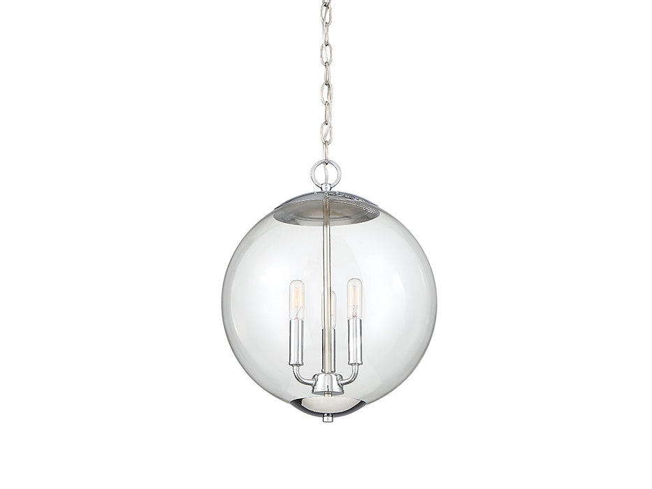 Meridian M70060CH Three Light Pendant, Chrome