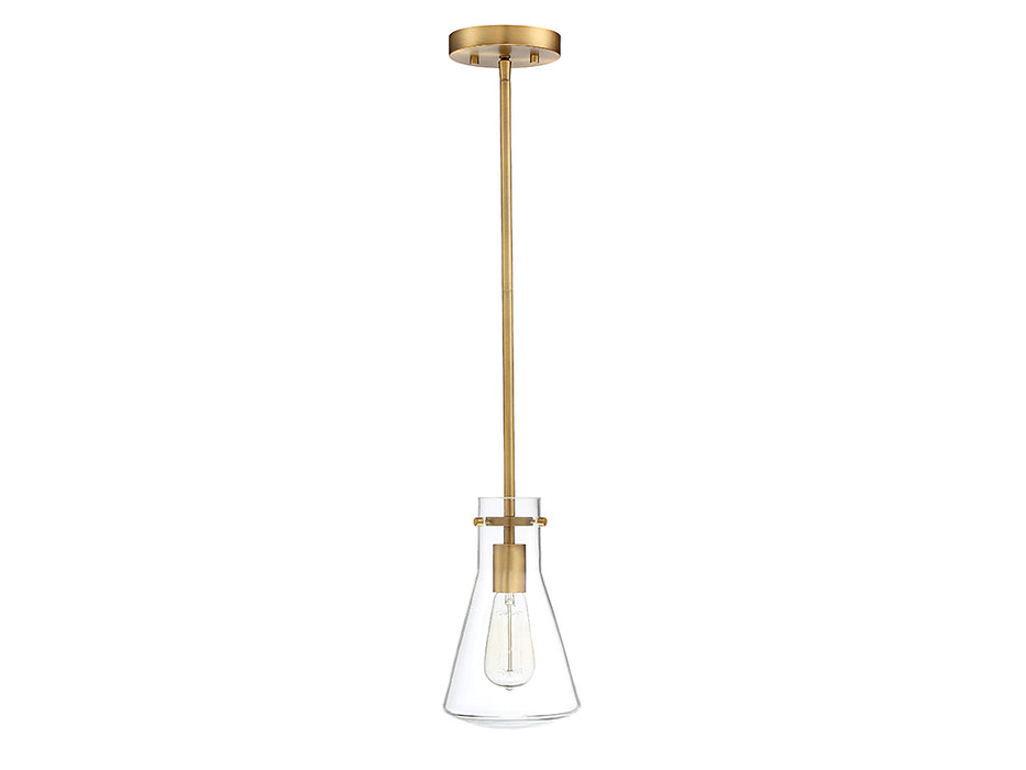 Meridian M70063NB One Light Pendant, Natural Brass