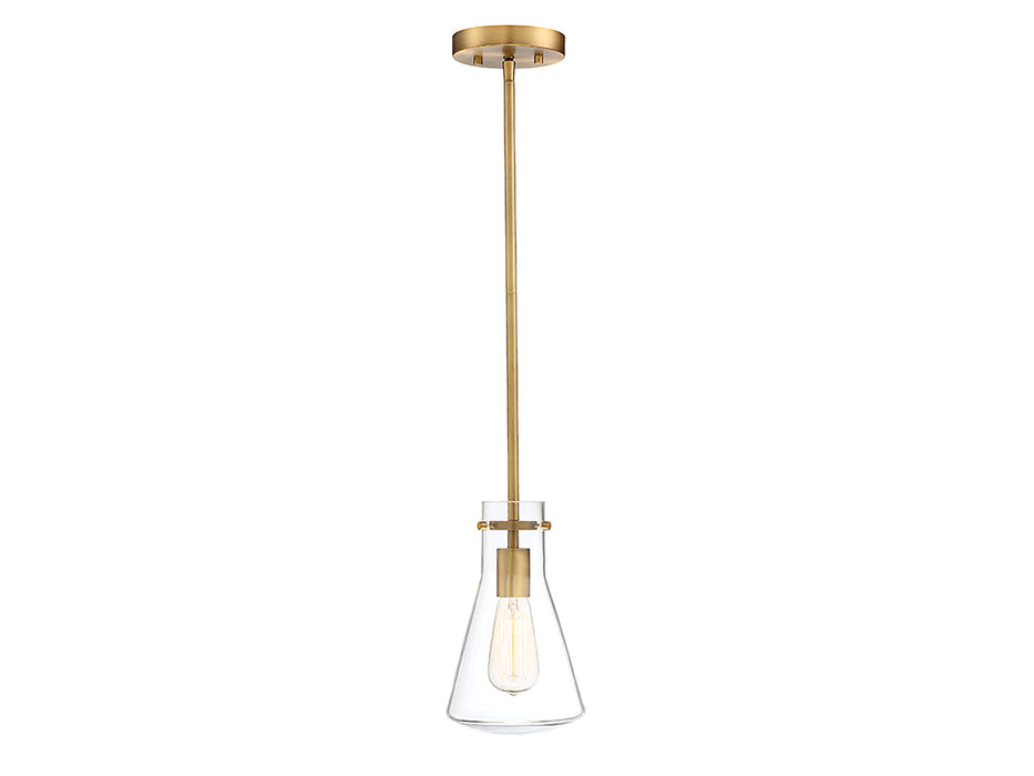 Meridian M70063NB One Light Pendant, Natural Brass