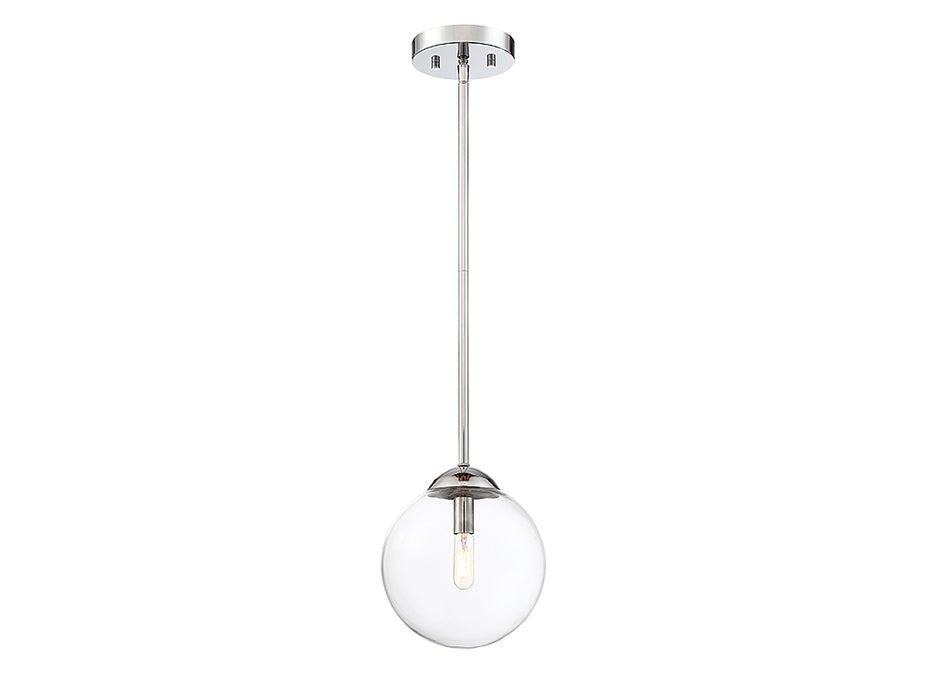 Meridian M70067CH One Light Mini Pendant, Chrome