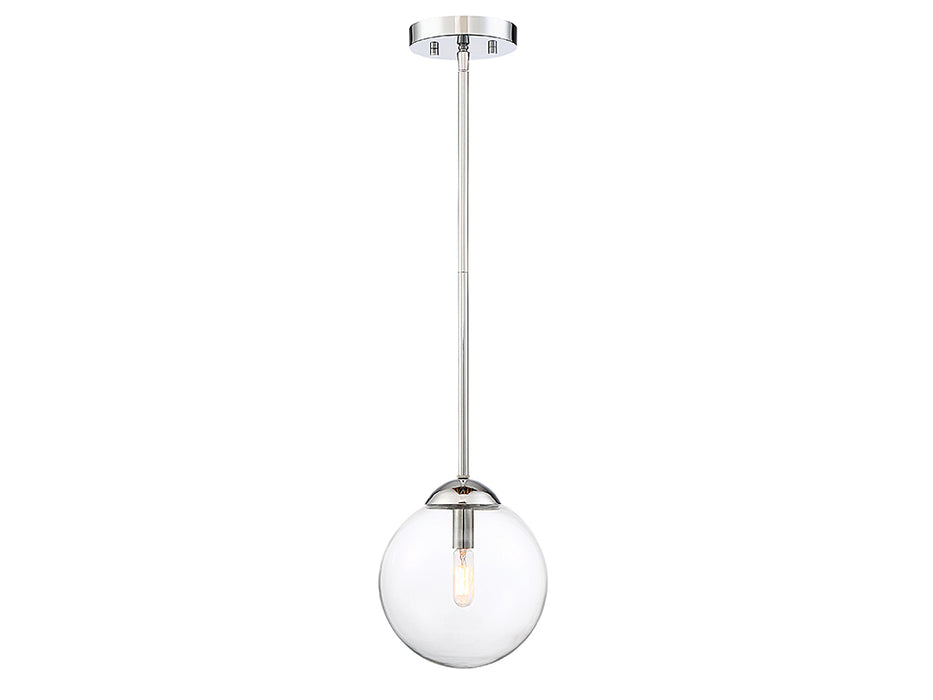 Meridian M70067CH One Light Mini Pendant, Chrome