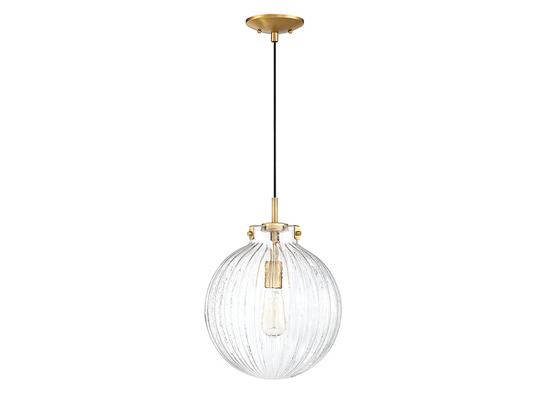 Meridian M70068NB One Light Mini Pendant, Natural Brass