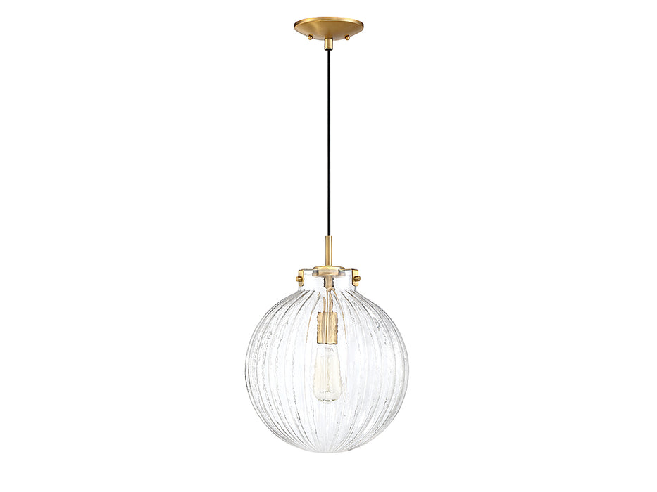Meridian M70068NB One Light Mini Pendant, Natural Brass