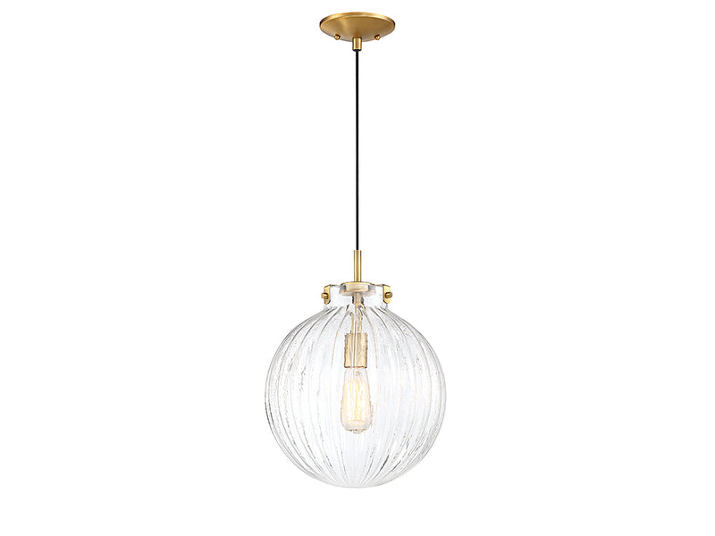 Meridian M70068NB One Light Mini Pendant, Natural Brass