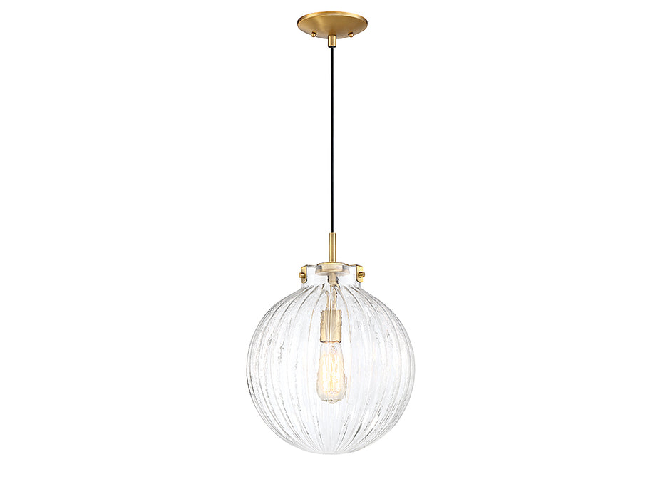 Meridian M70068NB One Light Mini Pendant, Natural Brass