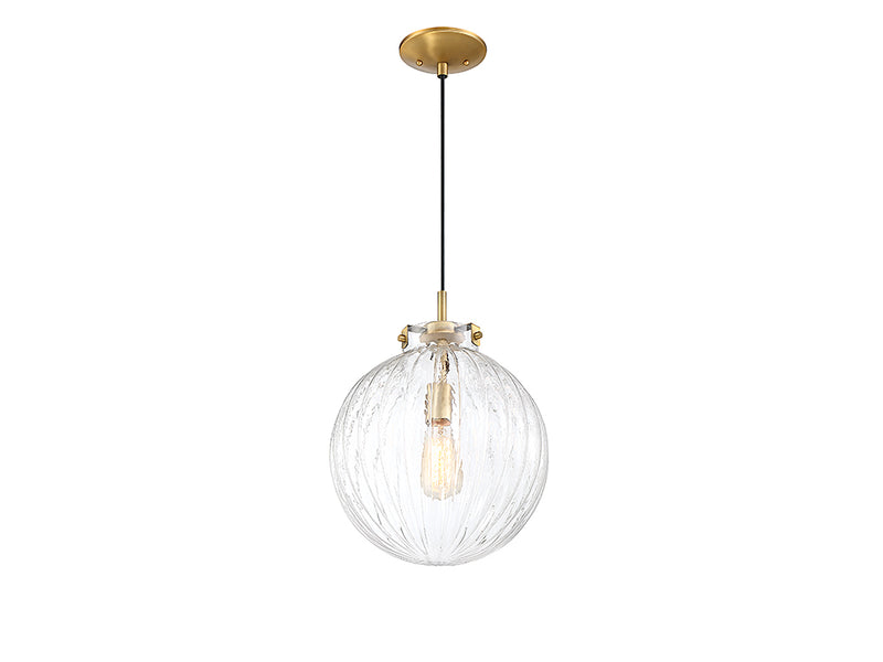 Meridian M70068NB One Light Mini Pendant, Natural Brass
