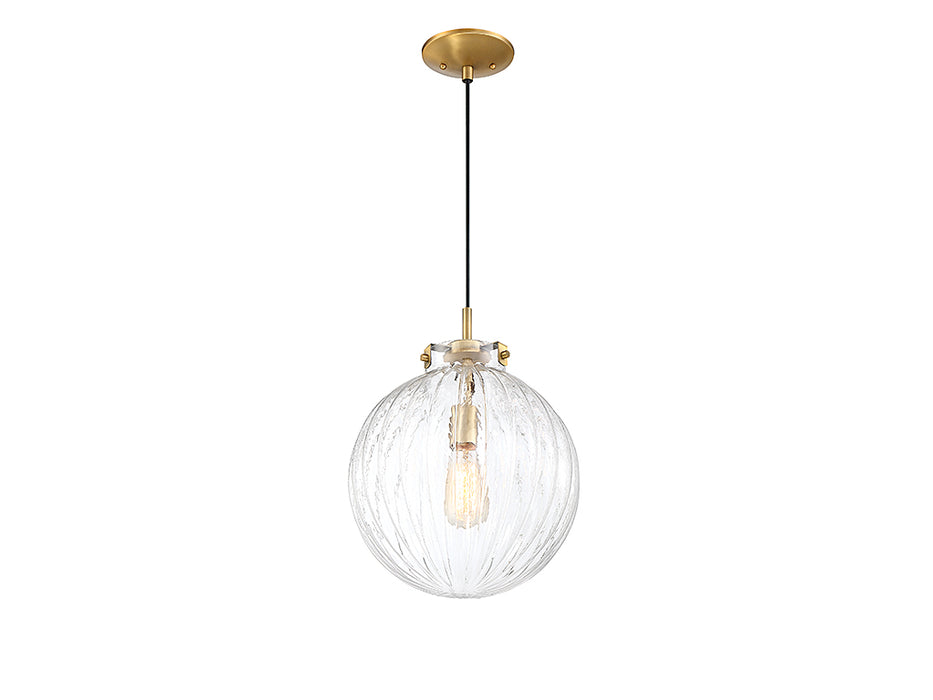 Meridian M70068NB One Light Mini Pendant, Natural Brass
