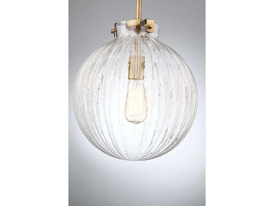 Meridian M70068NB One Light Mini Pendant, Natural Brass