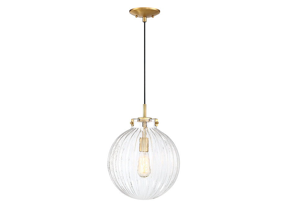 Meridian M70068NB One Light Mini Pendant, Natural Brass