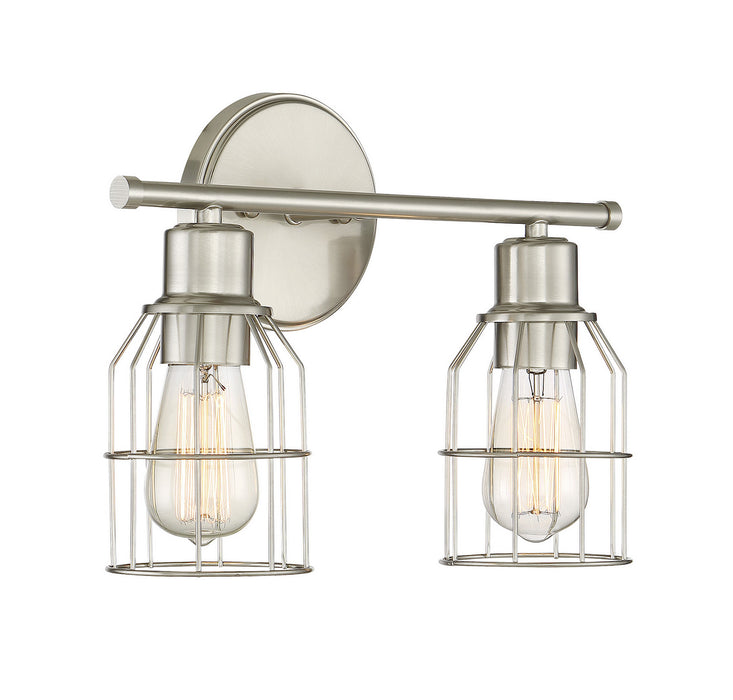Meridian M80003BN Two Light Bathroom Vanity Light, Brushed Nickel