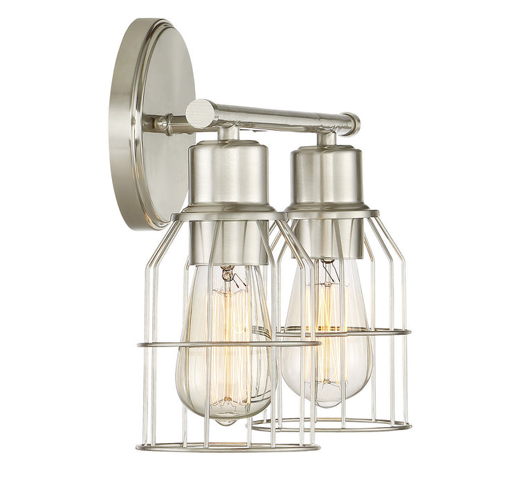 Meridian M80003BN Two Light Bathroom Vanity Light, Brushed Nickel