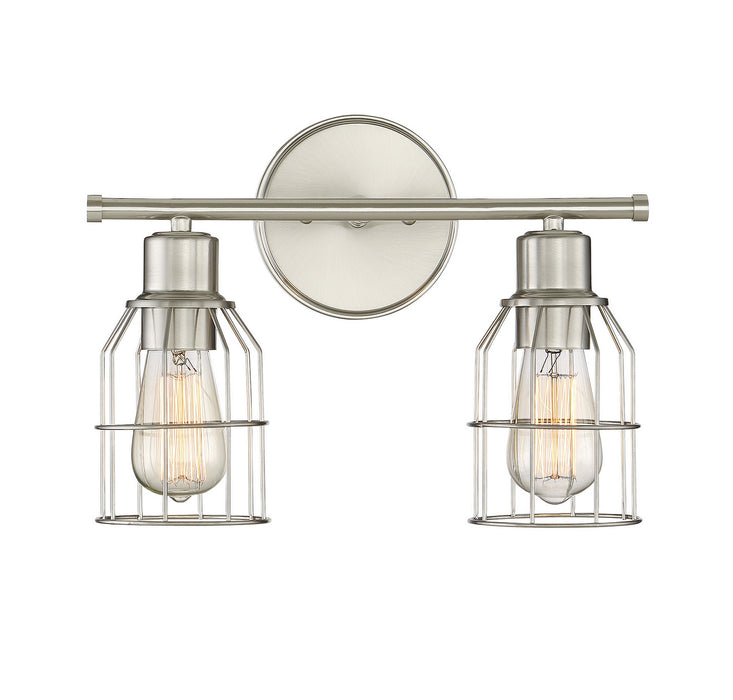Meridian M80003BN Two Light Bathroom Vanity Light, Brushed Nickel