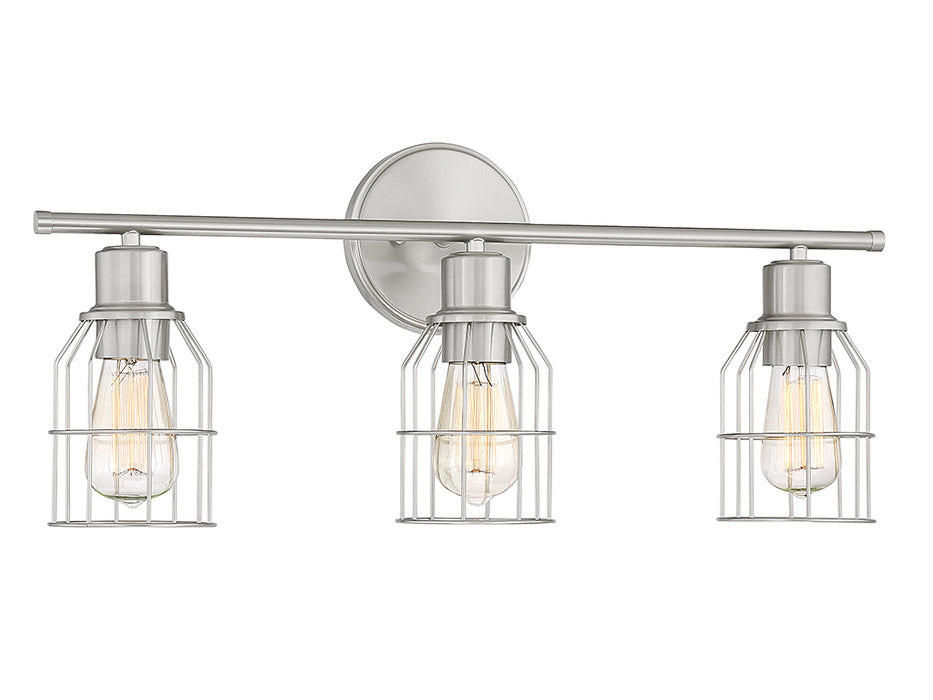 Meridian M80004BN Three Light Bathroom Vanity Light, Brushed Nickel